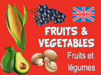 Exercice sonore en ligne pour apprendre  le vocabulaire des fruits et légumes en anglais