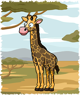 Gif animé, une girafe qui mange