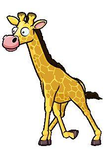 Animation, fond transparent, un girafe qui marche