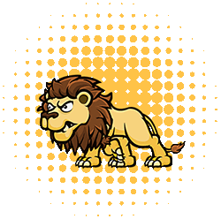 Gif animé, lion qui marche