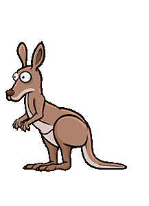 Gif animé, bonds de kangourou