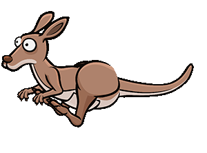 Image animée, déplacement du kangourous