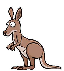 Gif animé, Coups de pied d'un kangourou