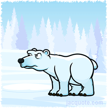 Gif animé, un ours blanc qui attaque