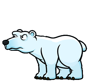 Gif animé, un ours blanc qui saute