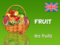 Exercice sonore en ligne pour apprendre le nom des fruits en anglais