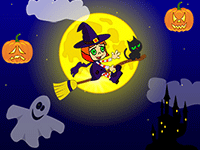 Petite sorcière d'Halloween, jeu en ligne